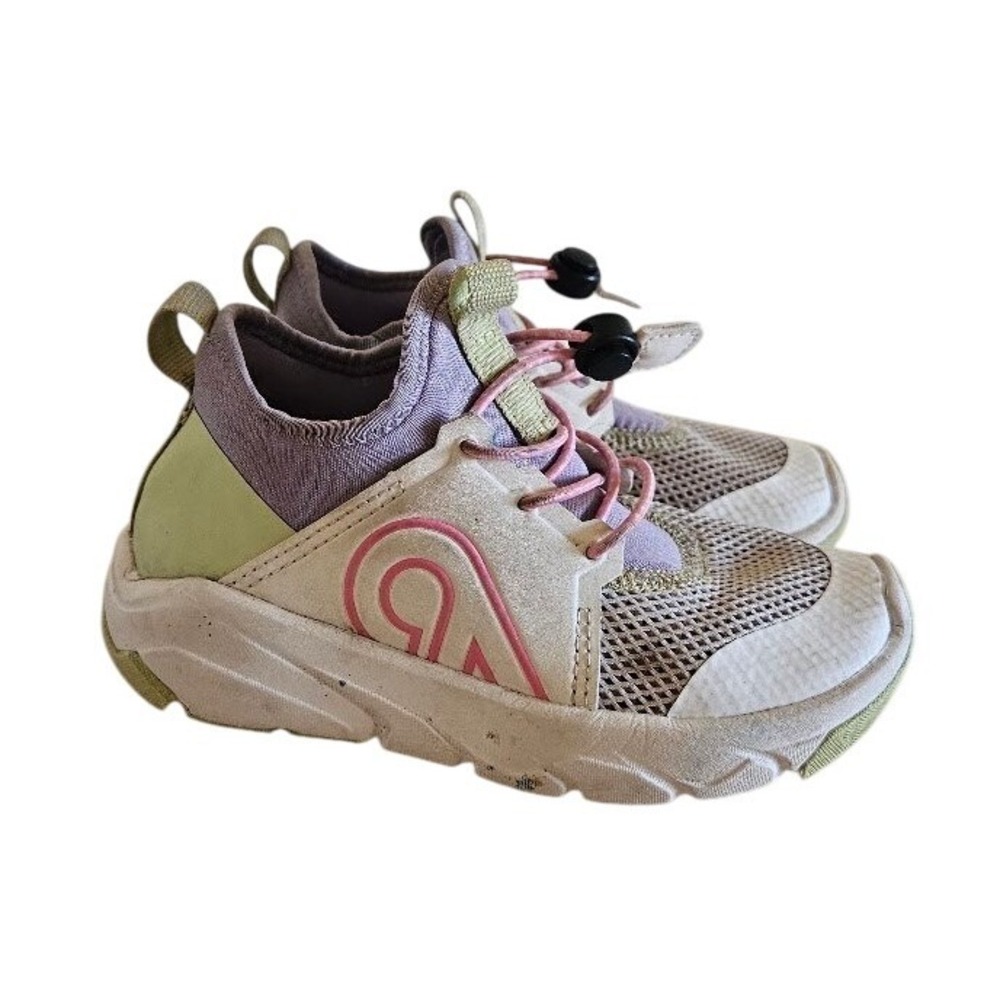 Reima Kids Sneakers Purple Green White Mesh Toggle Lace Size US 10-10.5